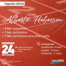 Carrera “Alberto Hebeisen”: ¡Se suma una nueva distancia recreativa!