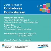 Está abierto el Curso de Formación de Cuidadores Domiciliarios