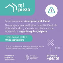 Mi Pieza: asistencia económica para refacciones, mejoras y/o ampliaciones de tu vivienda