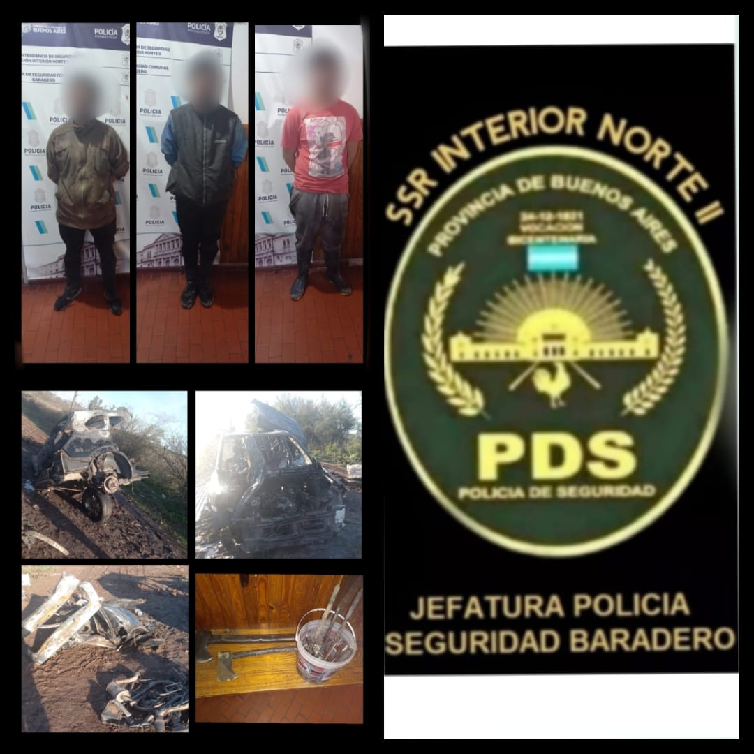 Dos aprehendidos por robar autopartes de un vehículo abandonado