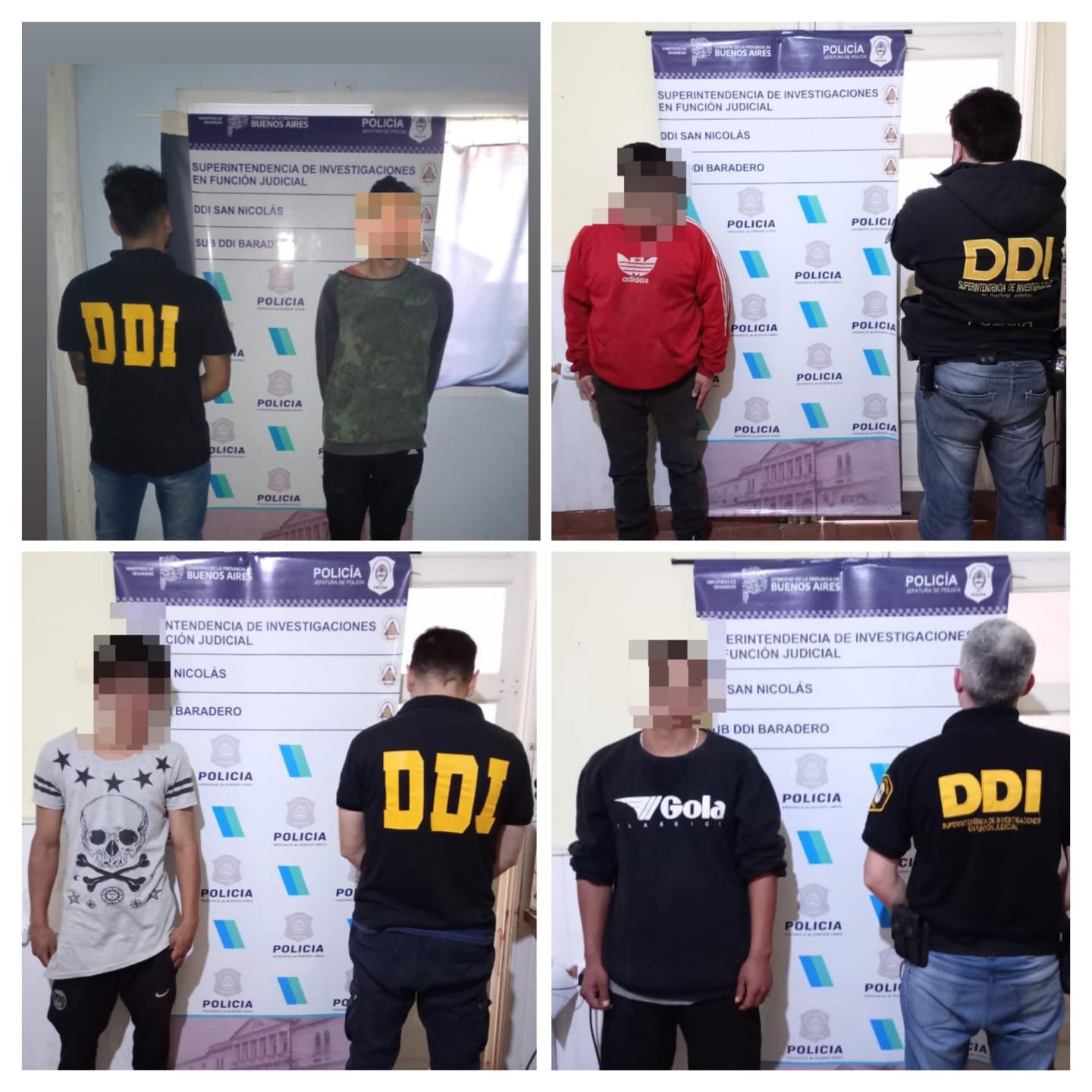 Cuatro detenidos, tres de ellos luego liberados, quienes poseían distintos requerimientos judiciales