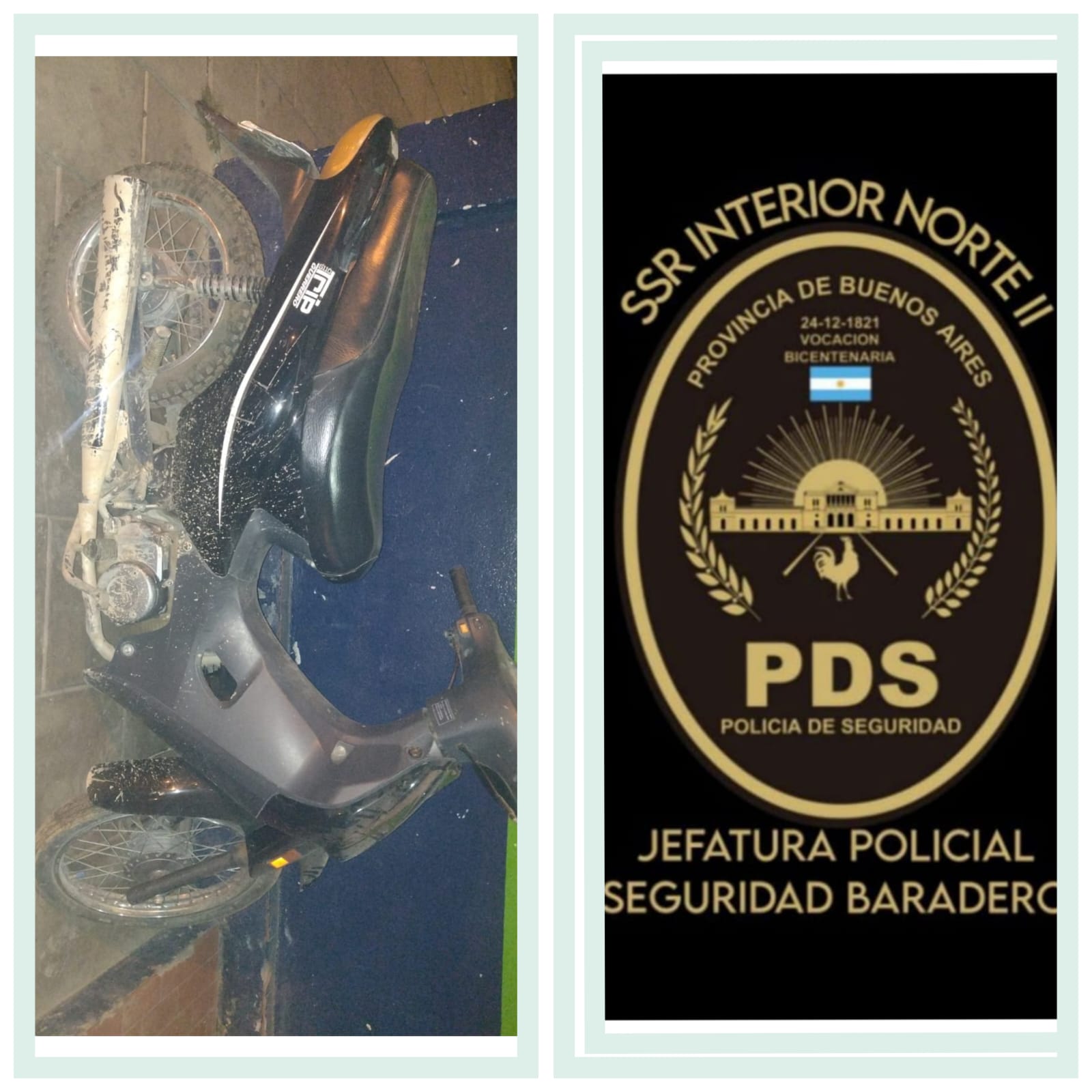 Recuperan moto robada en el Hogar del Niño