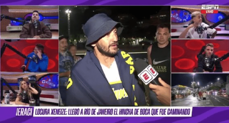 El hincha de Boca que llegó caminando a Río de Janeiro