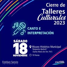 Se realizarán los cierres de Talleres Culturales 2023