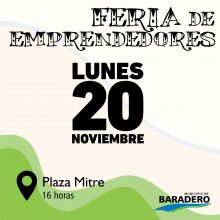 El lunes feriado habrá Feria de Emprendedores en Baradero