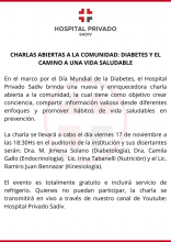 CHARLA ABIERTA Y GRATUITA A LA COMUNIDAD: DIABETES Y EL CAMINO A UNA VIDA SALUDABLE