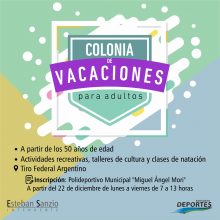 Comienza la inscripción a la Colonia de Vacaciones para adultos