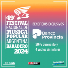 Atención clientes Banco Provincia: 30% de descuento en las entradas para el Festival.