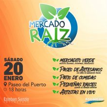 Este sábado se realizará Mercado Raíz en el Paseo del Puerto