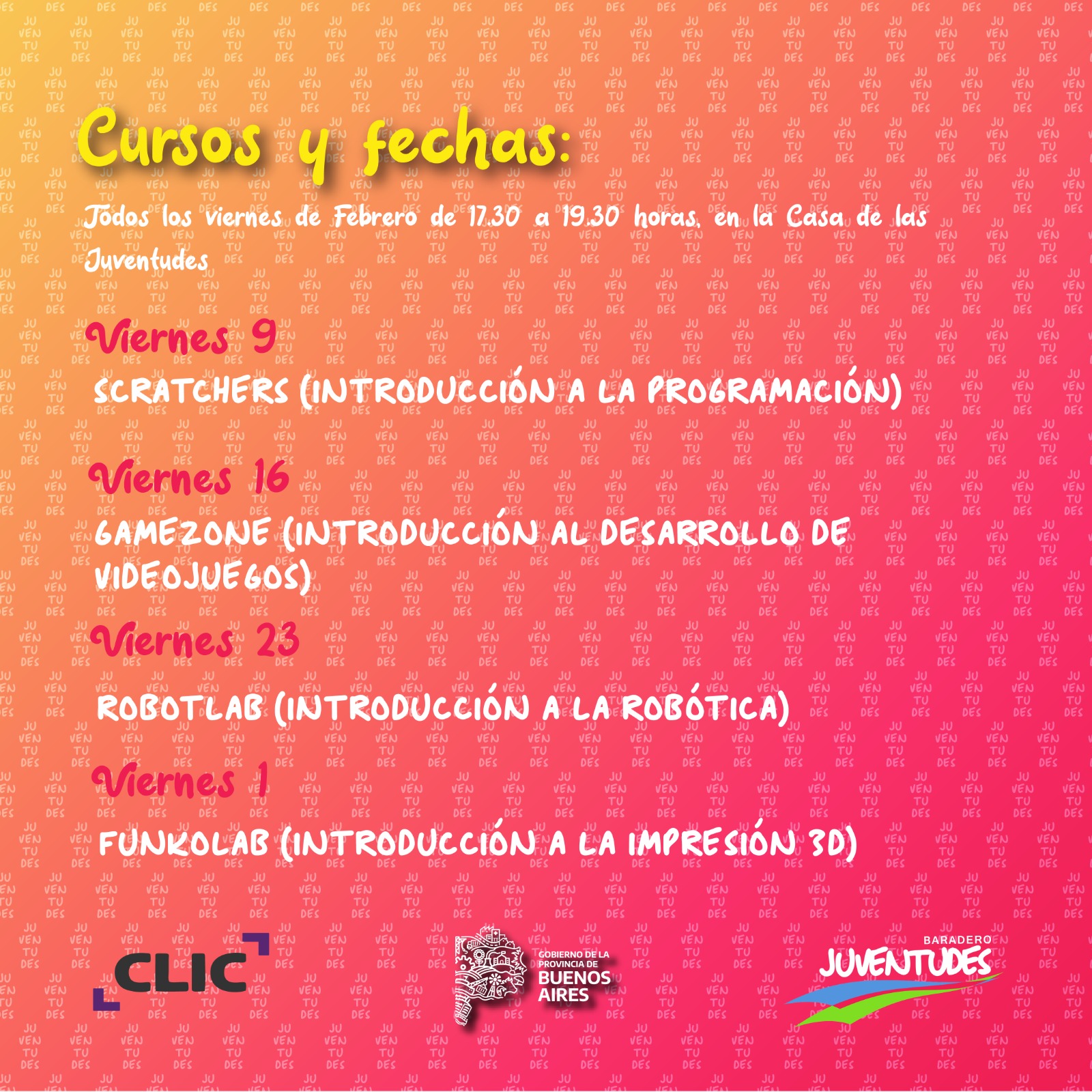 Talleres de verano gratuitos en la Casa de las Juventudes