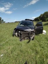 Volcó un vehículo en Ruta 9