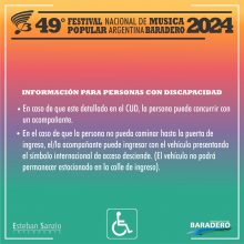 49° Festival Nacional de Música Popular Argentina Baradero 2024: Información para personas con discapacidad
