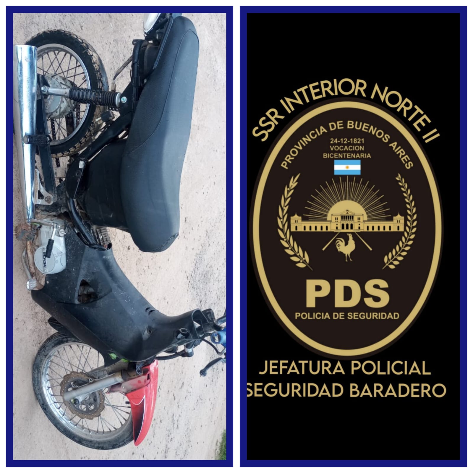 Encuentran una moto robada