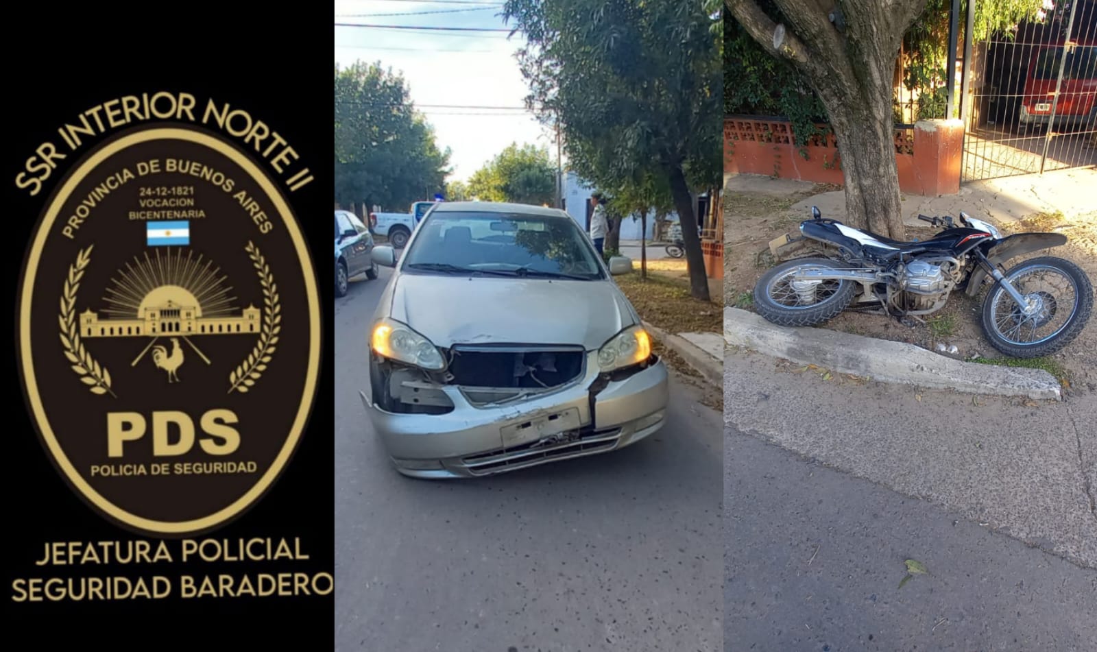 Choque entre auto y moto
