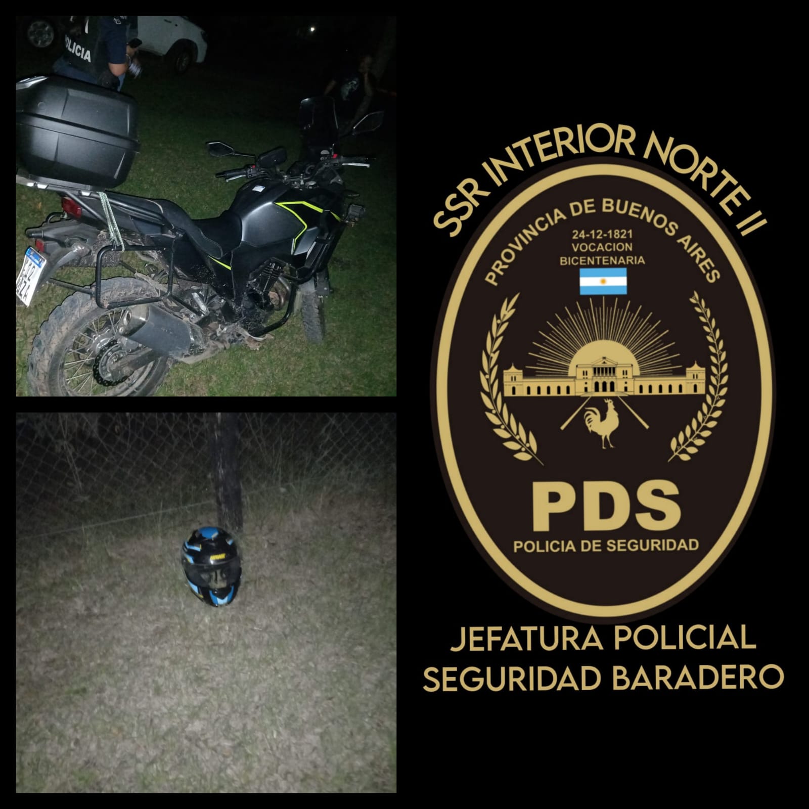 Encuentran en Baradero moto robada en Campana