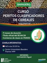 Curso de Peritos Clasificadores de Cereales en Baradero