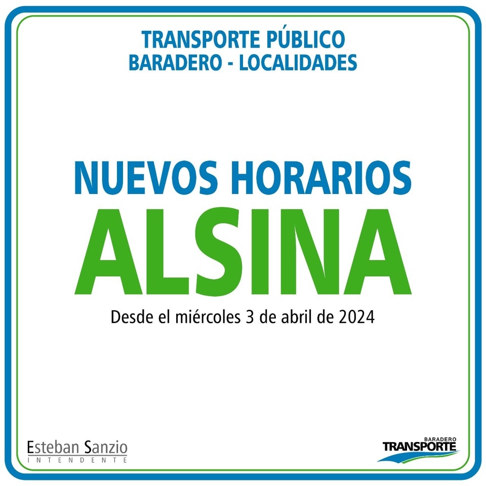 Transporte público Baradero – Alsina: se incorporan nuevos horarios
