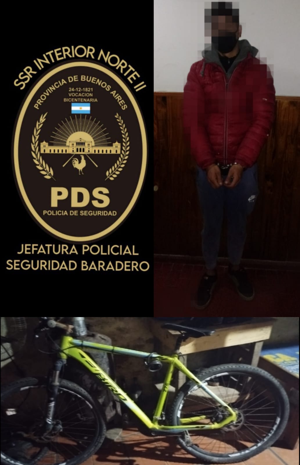 Recuperan una bicicleta robada: un aprehendido