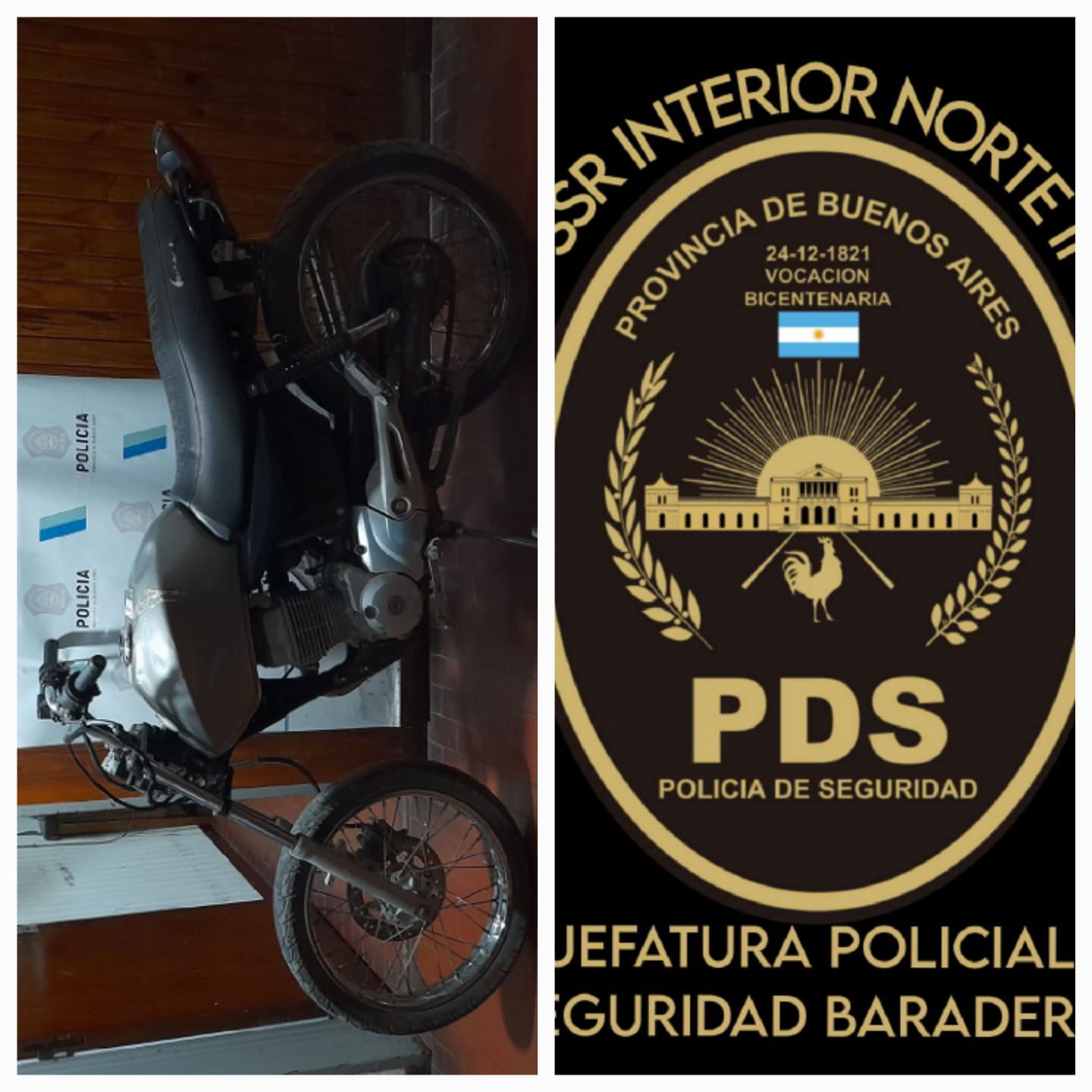 Encuentran una moto