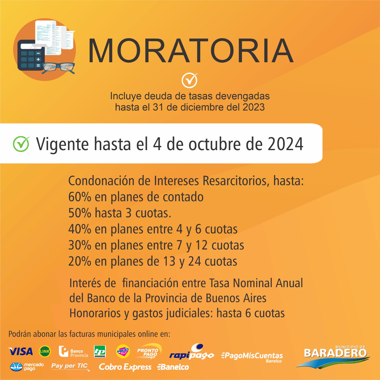 Moratoria: Vigente hasta el 4 de octubre de 2024