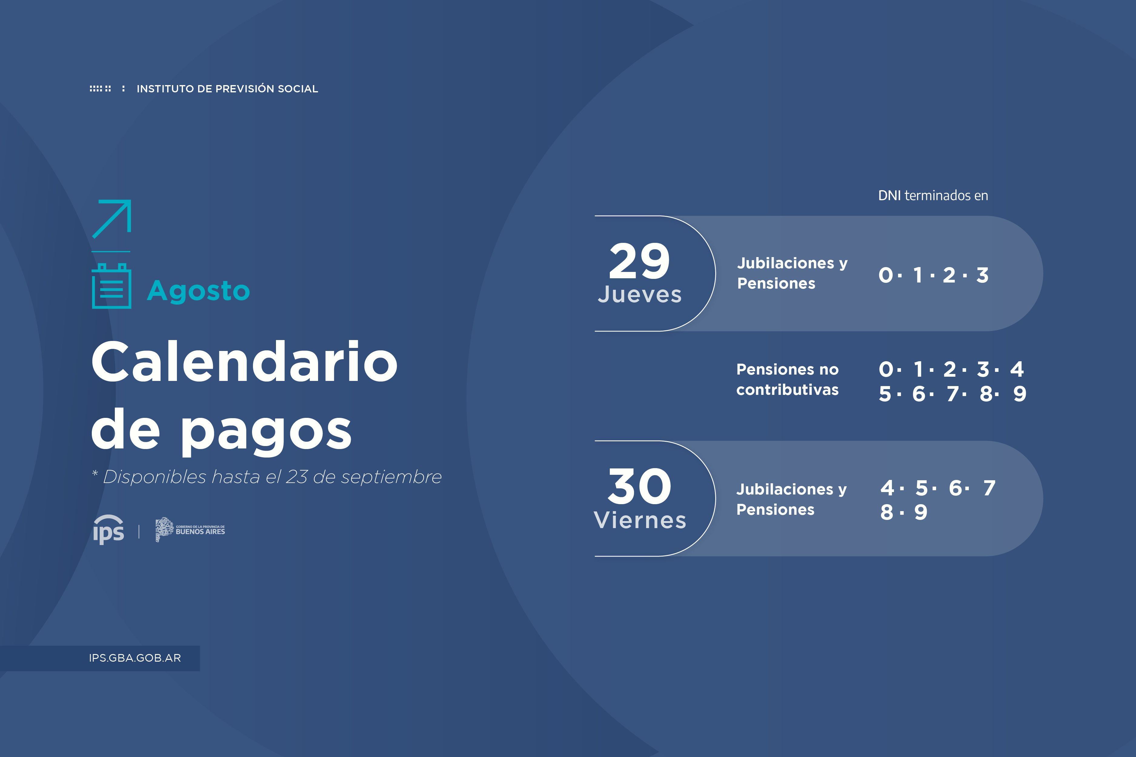 A PARTIR DEL JUEVES 29 COMIENZA EL PAGO DE HABERES DE AGOSTO