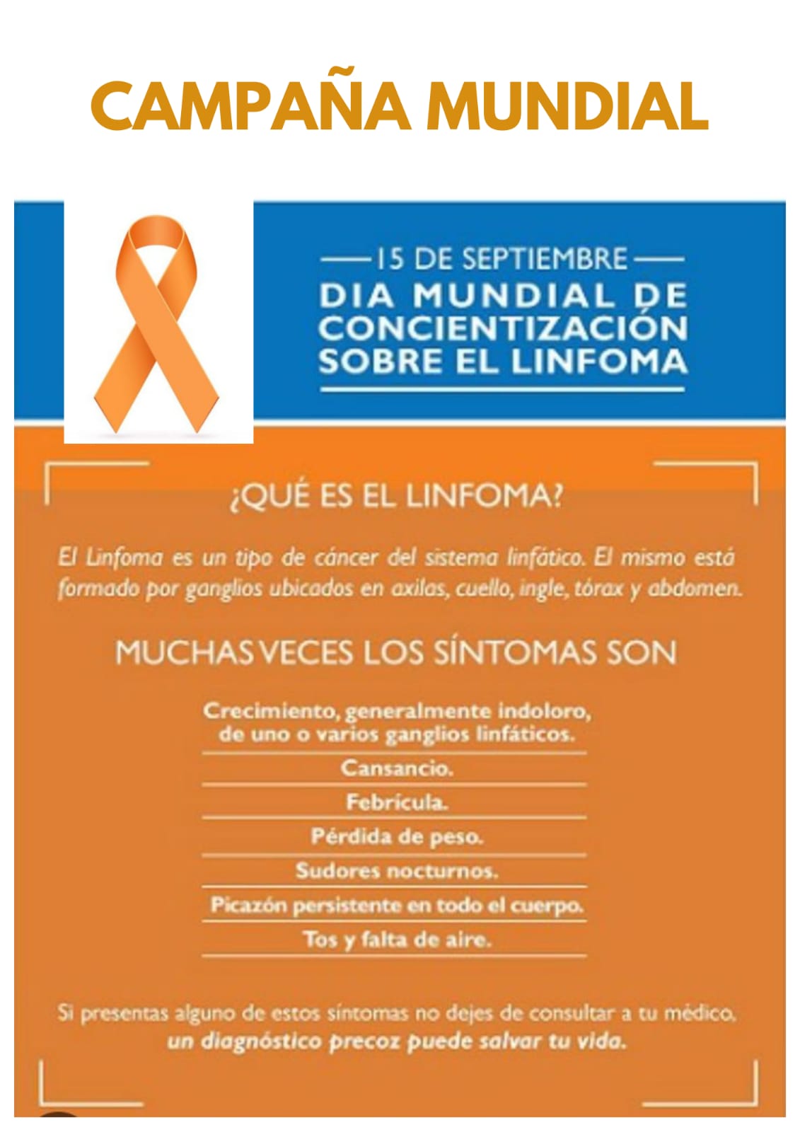Dia mundial de concientización sobre el linfoma