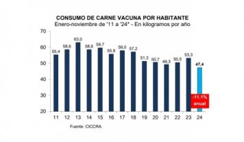 Récords en exportación de carne y caída histórica del consumo interno