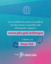 Nuevo envío de turnos para la segunda dosis de la vacuna contra el dengue.