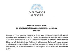 El Congreso cita al jefe de gabinete por el escándalo de las criptomonedas