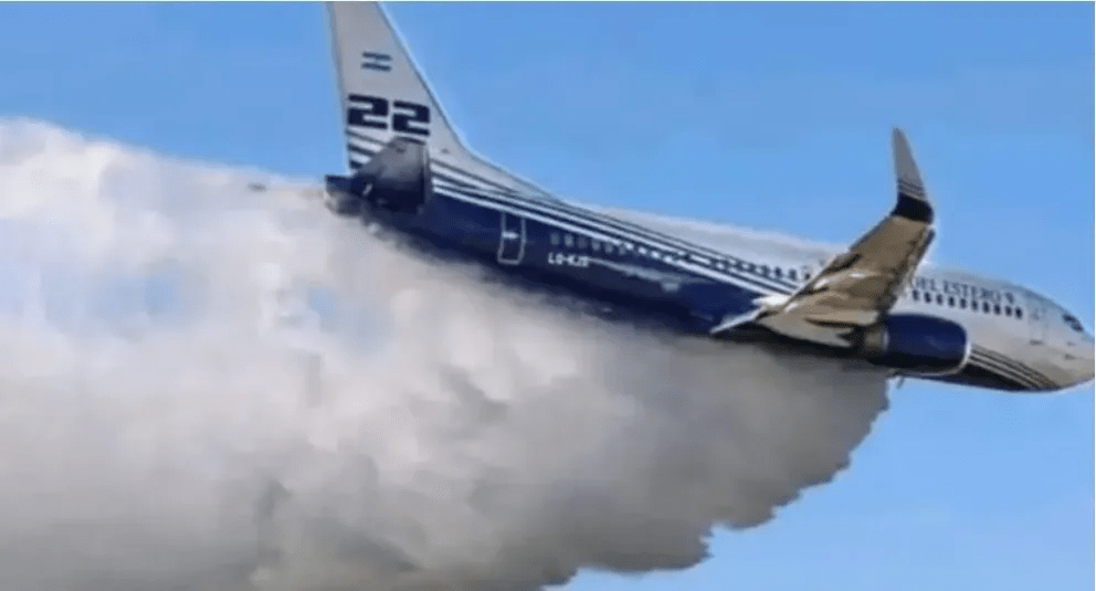 El Boeing 737 Fireliner tuvo su primera jornada de trabajo en Junín de los Andes