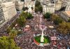 Baraderenses en la Plaza de Mayo por la Memoria la Verdad y la Justicia.