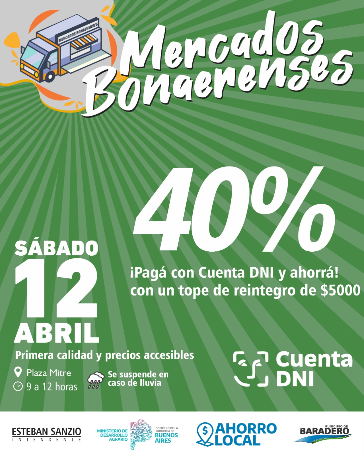 Nueva edición de mercados bonaerenses en la plaza Mitre