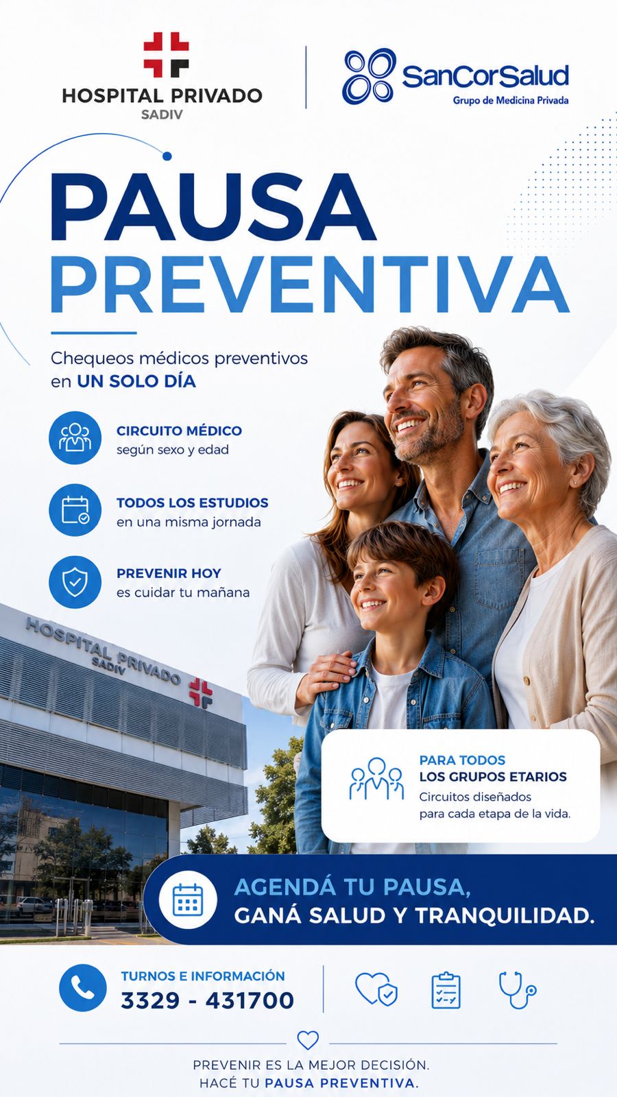 PAUSA PREVENTIVA: CHEQUEOS MÉDICOS EN UN SOLO DÍA
